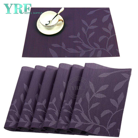 Svatební obdélníkový vinyl Neblednoucí skvrny odolné fialové listové podložky na stůl