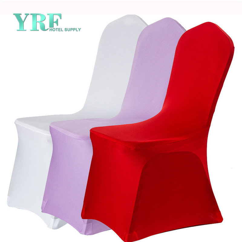 Stretch Spandex Protector Jídelní židle Potahy Silný bílý polyester pro svatební hostinu