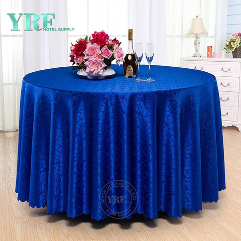 YRF potah na stůl obyčejný barvený kulatý modrýDiscount Wedding