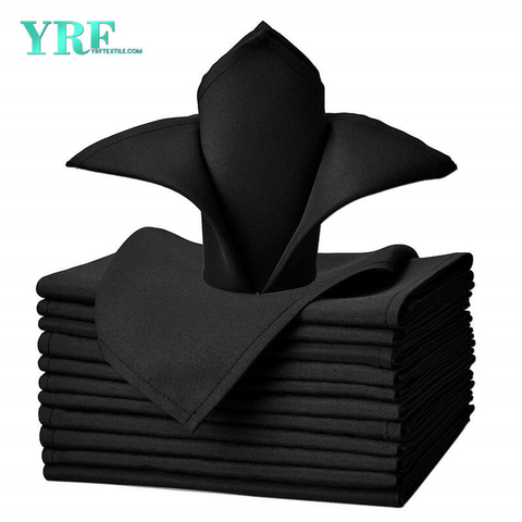 Ubrousky Čisté černé 17x17" palce Čisté 100% polyesterové omyvatelné a opakovaně použitelné na svatby