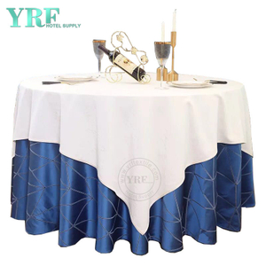 Kulatý ubrus YRF 90" Modrý polyester, pratelný bez pomačkání pro hotel