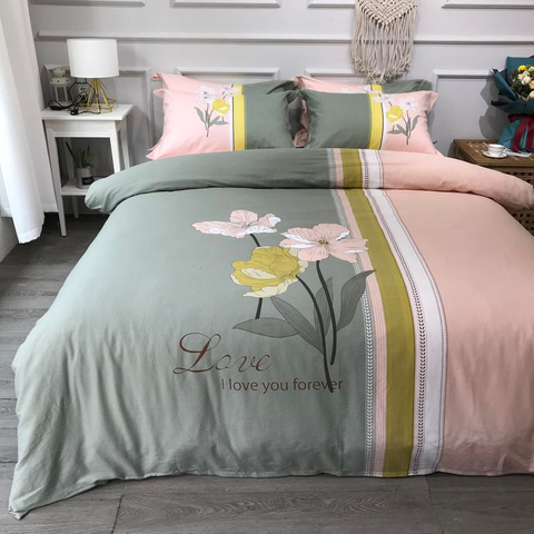 Luxusní ložní souprava z česané bavlněné tkaniny vhodná na manželskou postel
